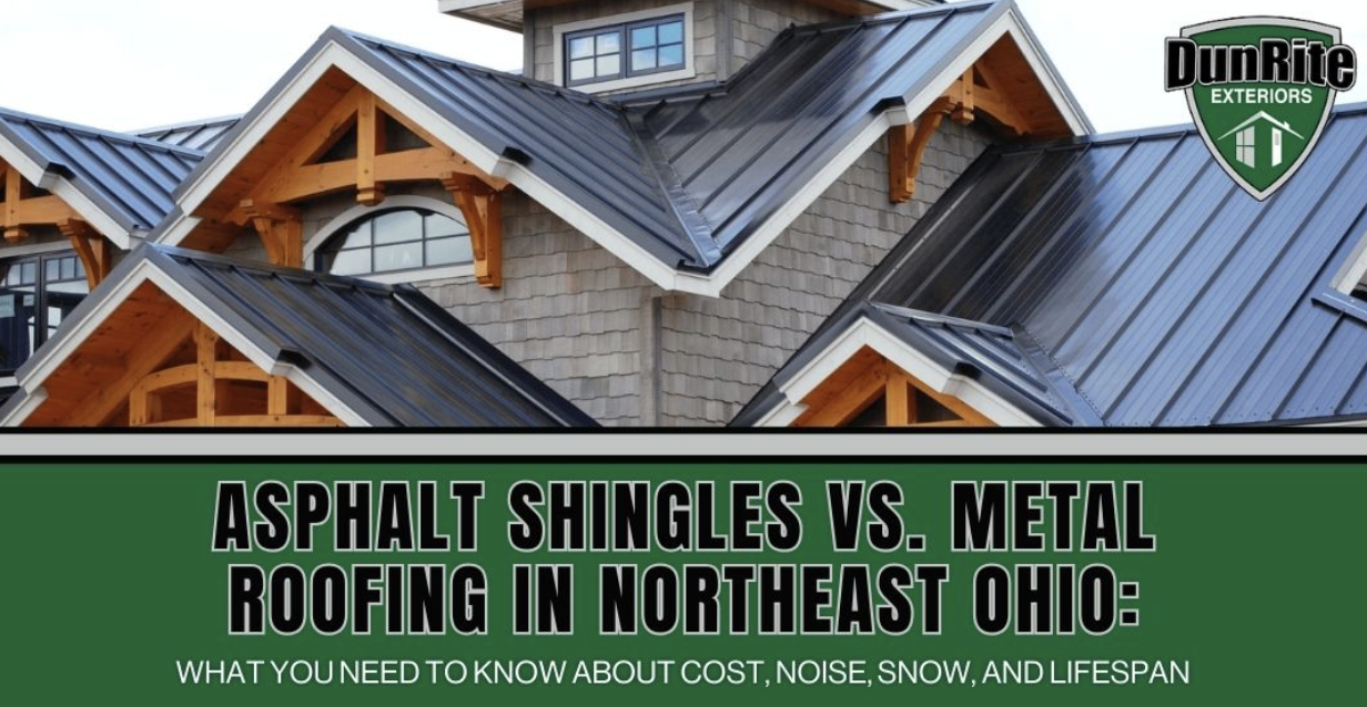 Asphalt Shingles vs. Metal Roofing in Northeast Ohio: What You Need to Know About Cost, Noise, Snow, and Lifespan
